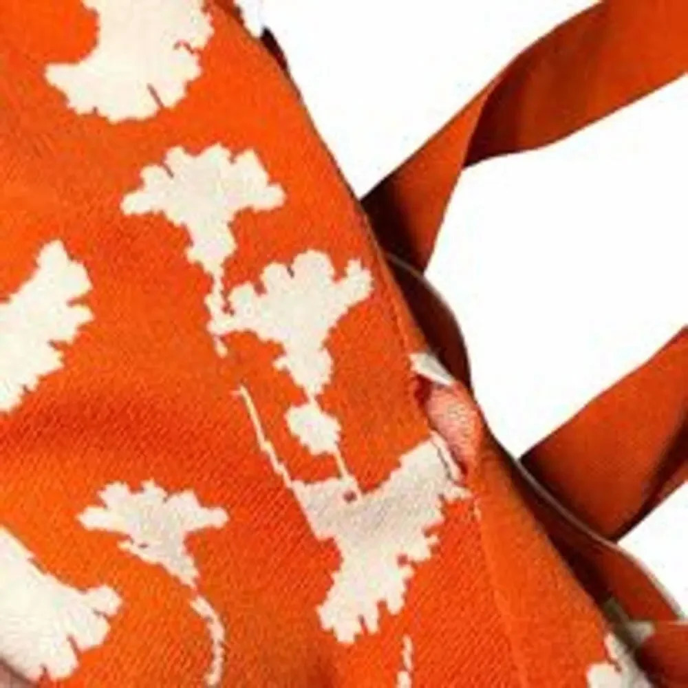 Diane Von Furstenberg XXS Set Pink Modern Geo Jumpsuit & Orange Grinkgo Wrap - Picture 9 of 9